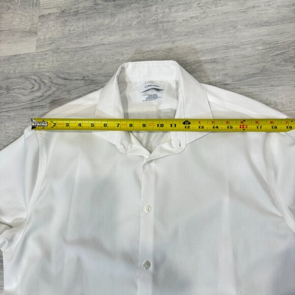 Calvin Klein Extreme Slim Fit White Tailored Button-Up Shirt Size 17.5 - Picture 12 of 17